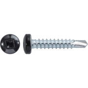 #6 x 3/4" Square Pan Self-Drilling Tek Zinc Black Painted Head RV Screws