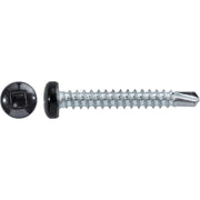 #6 x 1" Square Pan Self-Drilling Tek Zinc Black Painted Head RV Screws