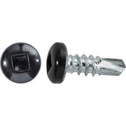 #8 x 1/2" Square Pan Self-Drilling Tek Zinc Black Painted Head RV Screws