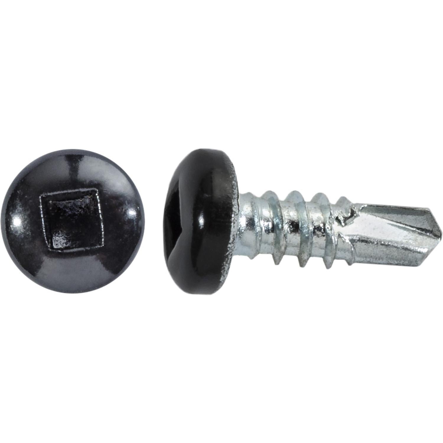 #8 x 1/2" Square Pan Self-Drilling Tek Zinc Black Painted Head RV Screws
