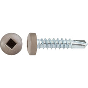 #8 x 3/4" Square Pan Self-Drilling Tek Zinc Tan Painted Head RV Screws