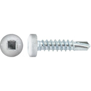 #8 x 3/4" Square Pan Self-Drilling Tek Zinc White Painted Head RV Screws