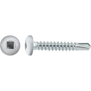 #8 x 1" Square Pan Self-Drilling Tek Zinc White Painted Head RV Screws