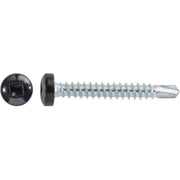 #8 x 1-1/4" Square Pan Self-Drilling Tek Zinc Black Painted Head RV Screws