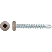 #8 x 1-1/4" Square Pan Self-Drilling Tek Zinc Tan Painted Head RV Screws
