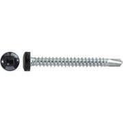 #8 x 1-1/2" Square Pan Self-Drilling Tek Zinc Black Painted Head RV Screws