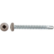 #8 x 1-1/2" Square Pan Self-Drilling Tek Zinc Tan Painted Head RV Screws