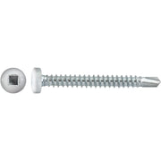#8 x 1-1/2" Square Pan Self-Drilling Tek Zinc White Painted Head RV Screws