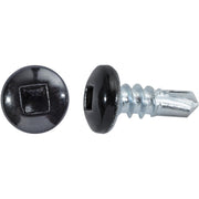 #10 x 1/2" Square Pan Self-Drilling Tek Zinc Black Painted Head RV Screws
