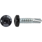 #10 x 3/4" Square Pan Self-Drilling Tek Zinc Black Painted Head RV Screws