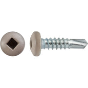 #10 x 3/4" Square Pan Self-Drilling Tek Zinc Tan Painted Head RV Screws