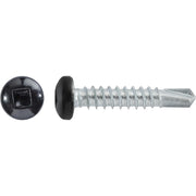 #10 x 1" Square Pan Self-Drilling Tek Zinc Black Painted Head RV Screws