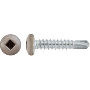 #10 x 1" Square Pan Self-Drilling Tek Zinc Tan Painted Head RV Screws