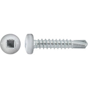 #10 x 1" Square Pan Self-Drilling Tek Zinc White Painted Head RV Screws