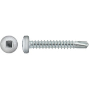 #10 x 1-1/4" Square Pan Self-Drilling Tek Zinc White Painted Head RV Screws