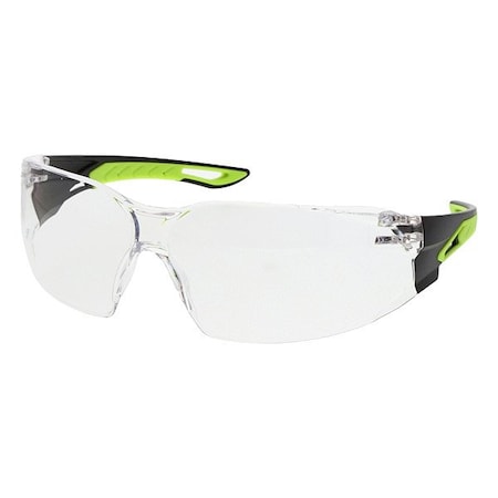 Hulk HK5, Safety Glasses, Anti-Fog, Clear Lens, Black/High-Visibility Yellow Frame, Frameless, 1 PR