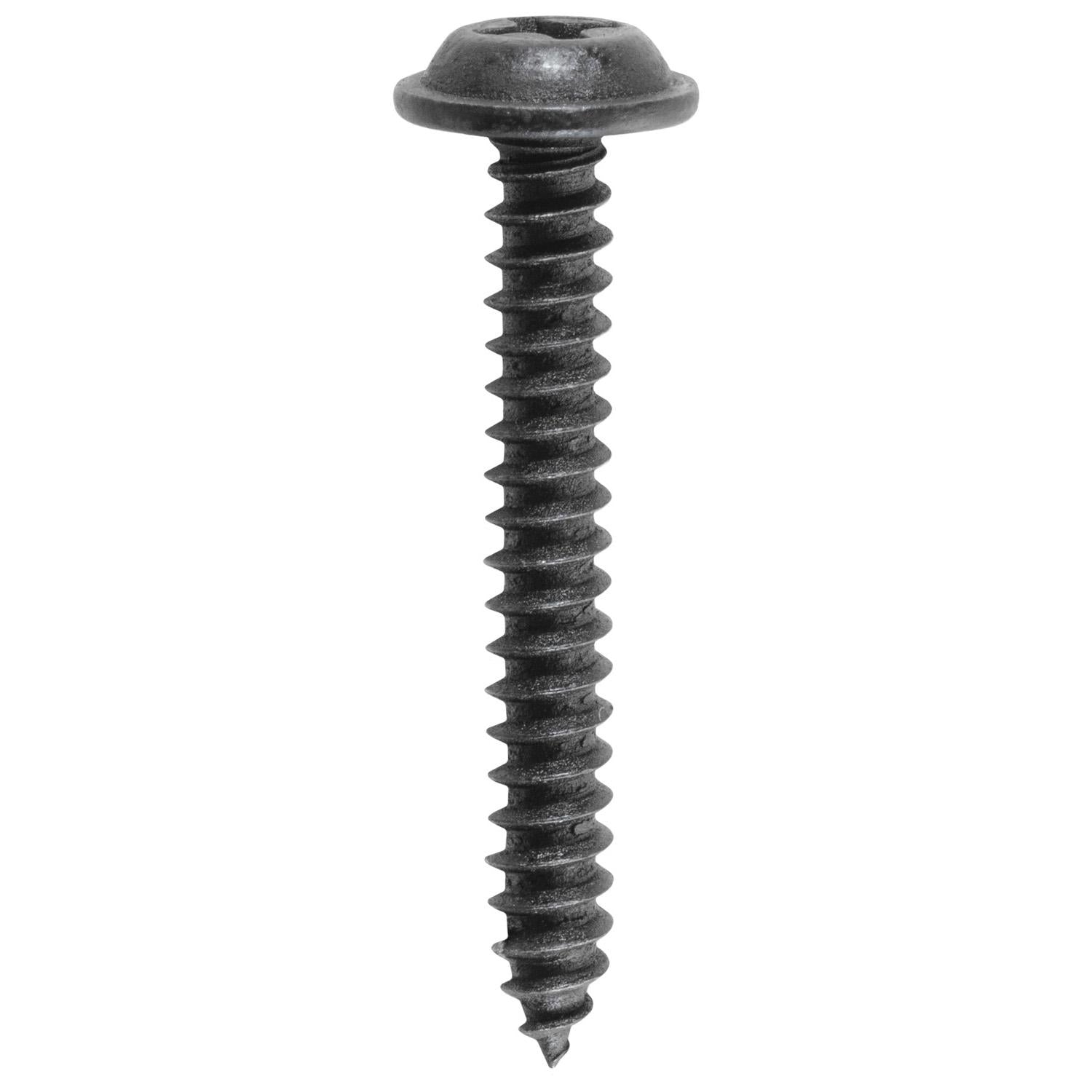 #8 x 1-1/4" Phillips Flat Top Washer Head Tapping Screw Black