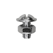 Slotted Round Washer Head License Plate Screw with Hex Nut 1/4-20 x 1/2"