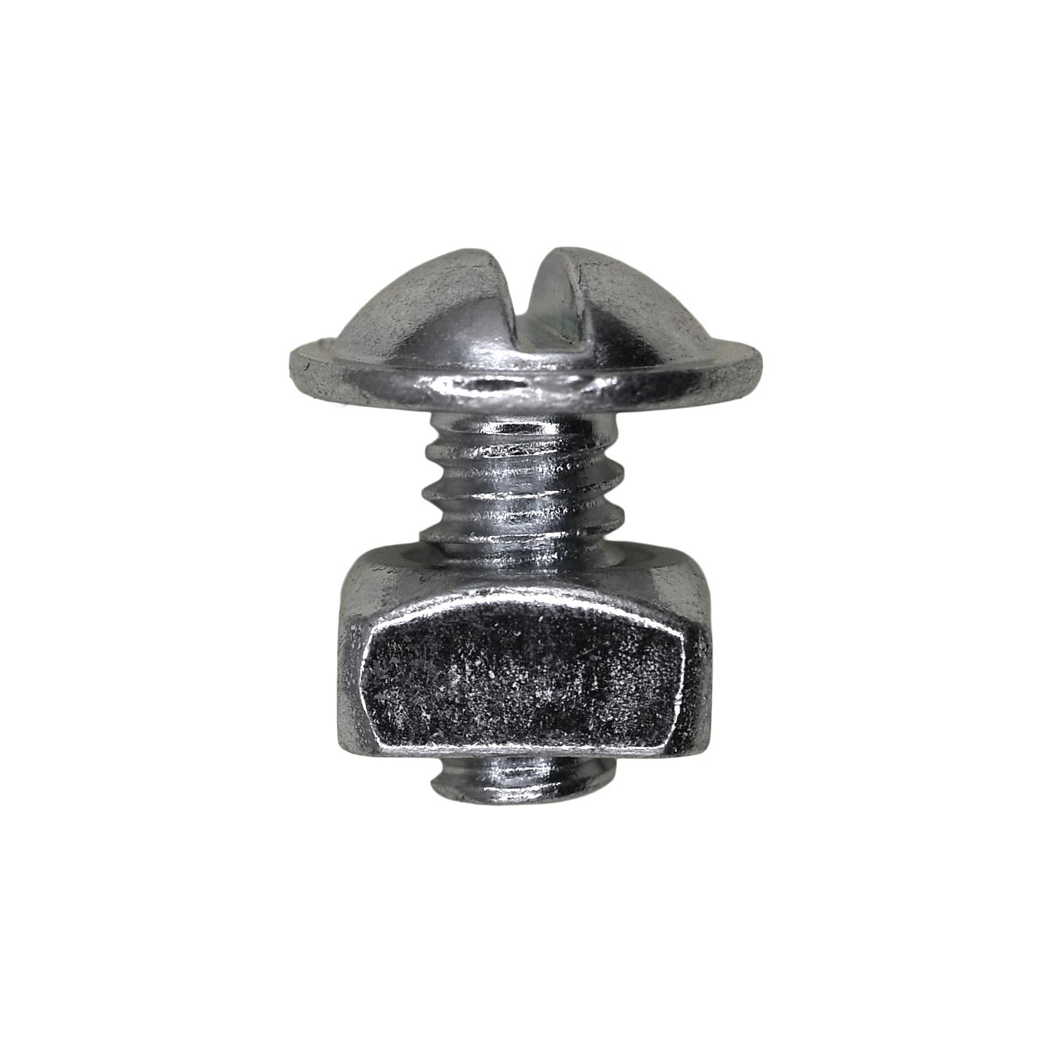 Slotted Round Washer Head License Plate Screw with Square Nut 1/4-20 x 1/2"