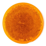Reflector, Stick-On, Yellow, Round, Dia 3 In