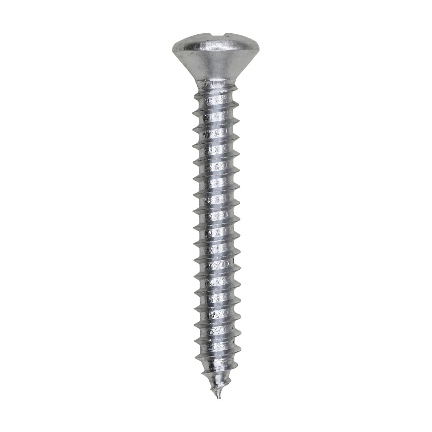 8 x 1-1/4" Phillips Oval Head Tapping Screw Zinc