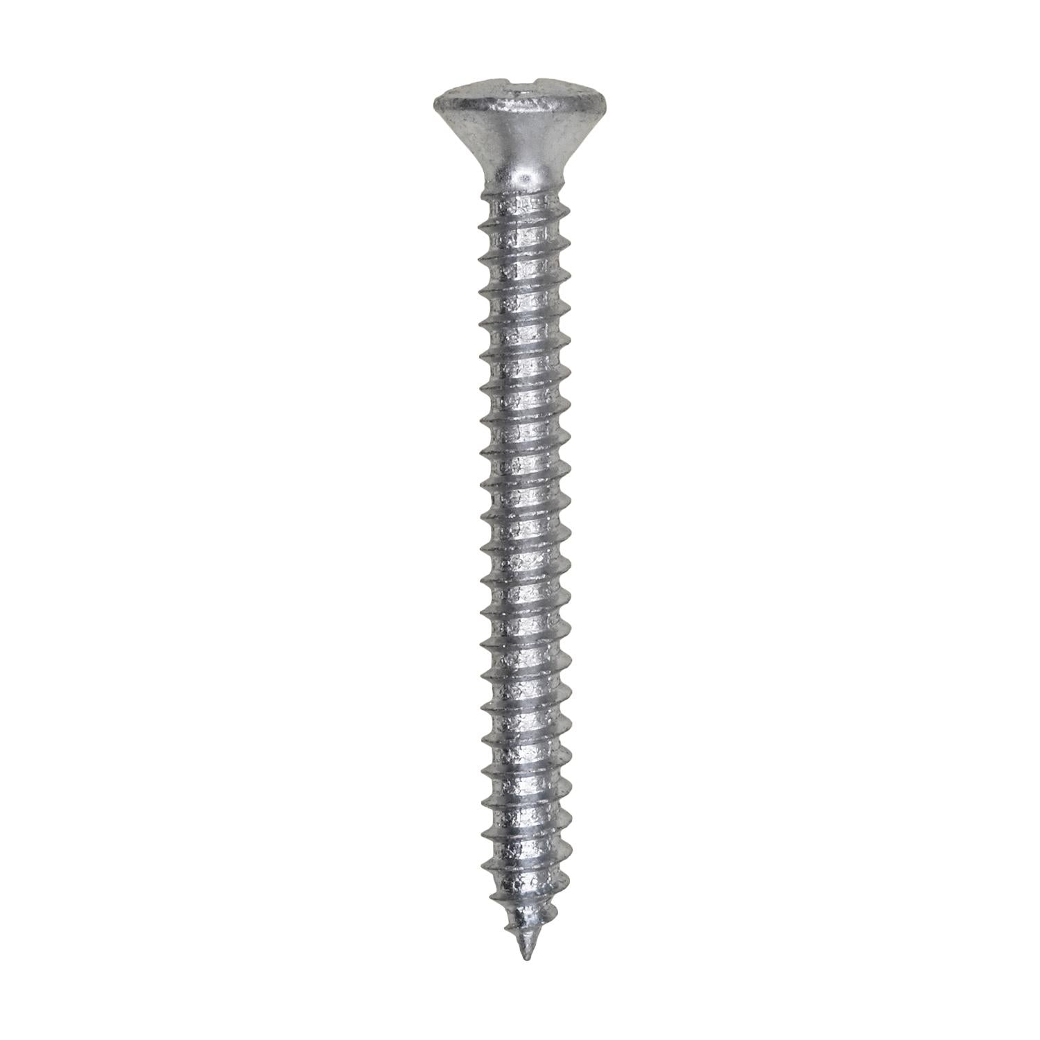 8 x 1-1/2" Phillips Oval Head Tapping Screw Zinc