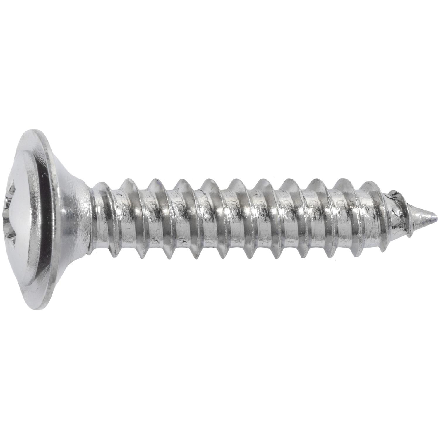 Phillips Oval Head Sems Flush Washer Tapping Screw #10 x 1" - Chrome