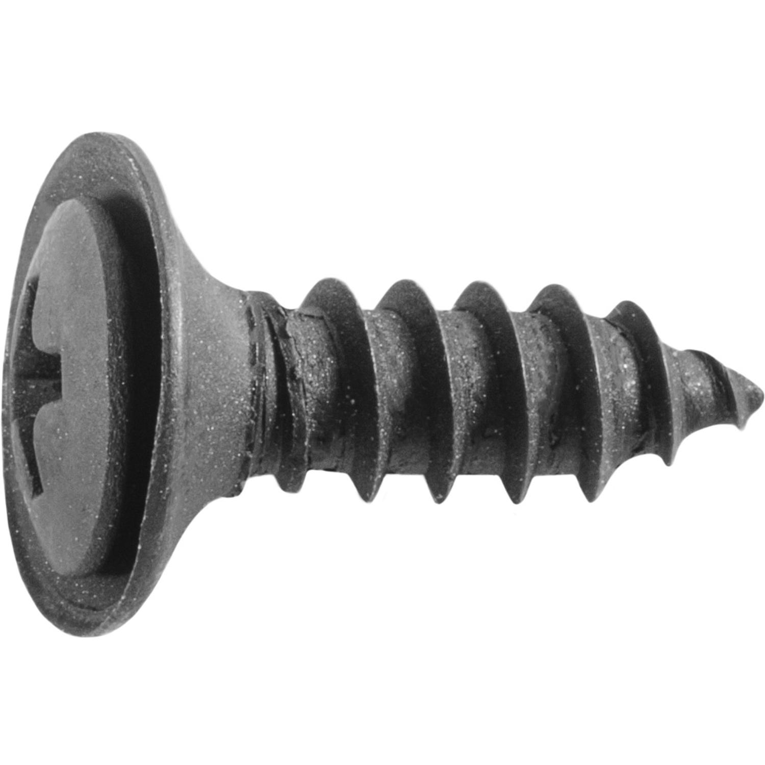 Phillips Oval Head Sems Flush Washer Tapping Screw #10 x 5/8" - Black