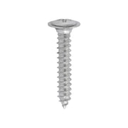 Phillips Oval Head Sems Flush Washer Tapping Screw #8 x 1" - Chrome