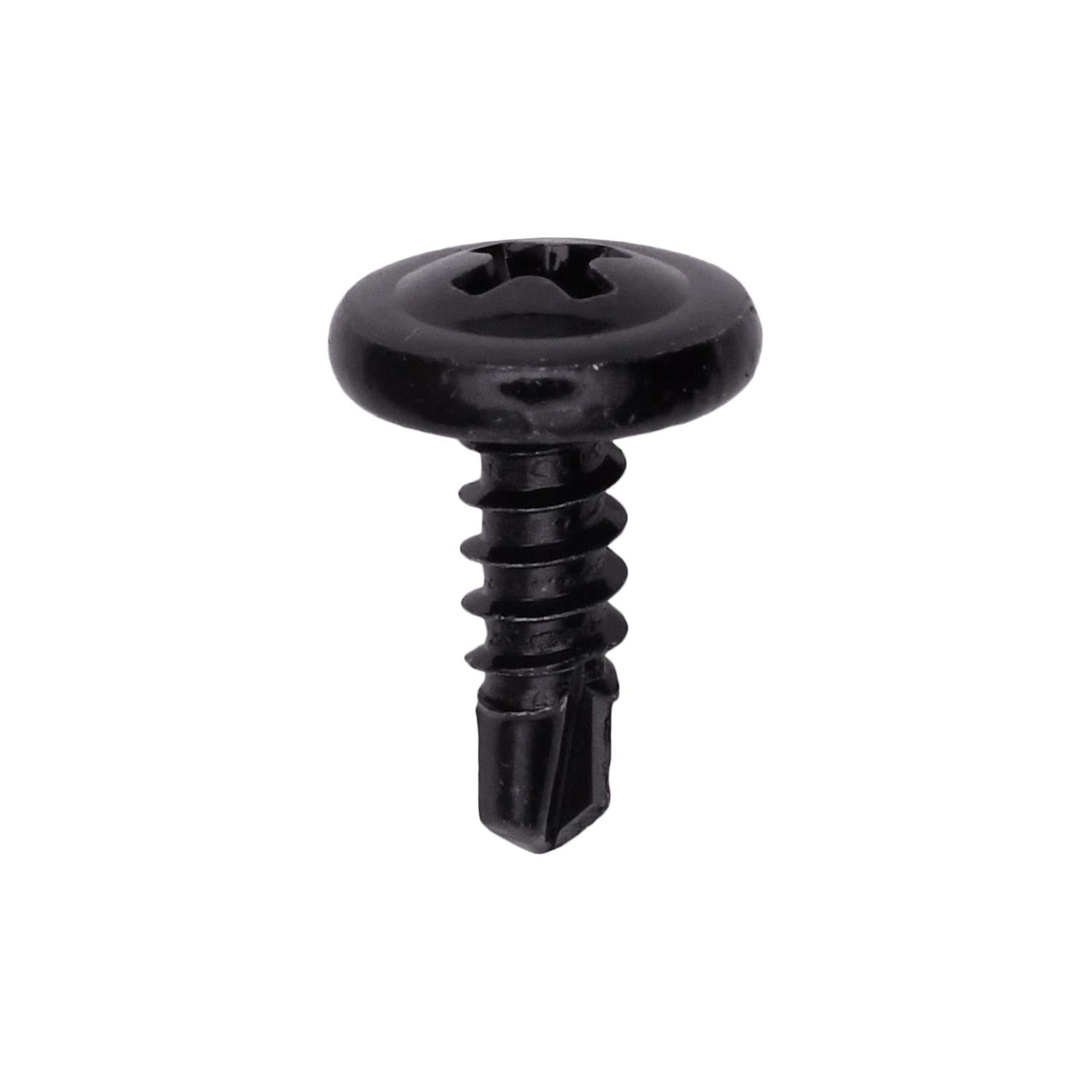 Phillips Washer Head Tapping Screw with Tek Point #8 x 1/2" - Black