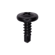 Phillips Washer Head Tapping Screw with Tek Point #8 x 1/2" - Black