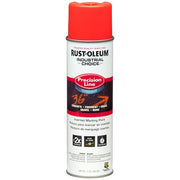 Precision Line Marking Paint, 20 oz, Fluorescent Red/Orange, Water -Based