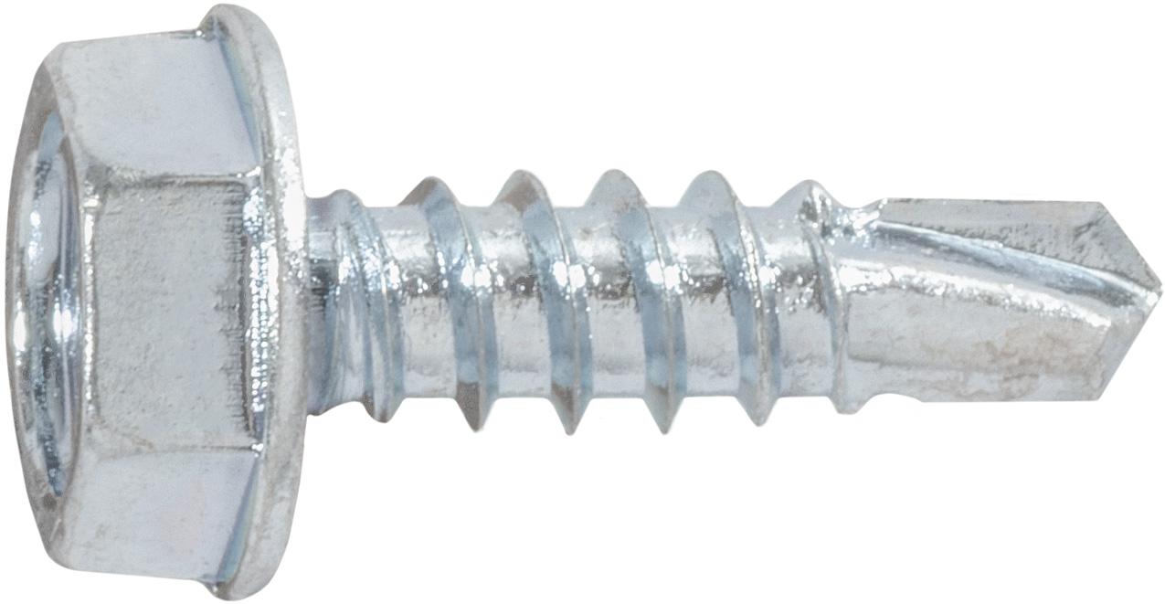 Hex Washer Head Tapping Screw with Tek Point #6 x 1/2" - Zinc