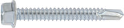 Hex Washer Head Tapping Screw with Tek Point #14 x 2" - Zinc