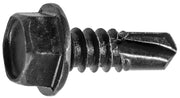 Hex Washer Head Tapping Screw with Tek Point #14 x 3/4" - Black