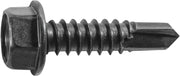 Hex Washer Head Tapping Screw with Tek Point #14 x 1" - Black