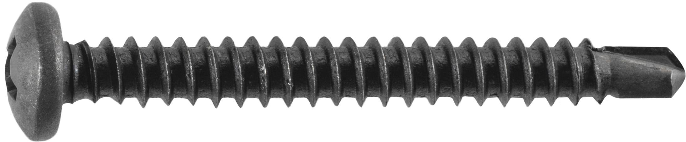 Phillips Pan Head Tapping Screw with Tek Point #8 x 1-1/2" - Black