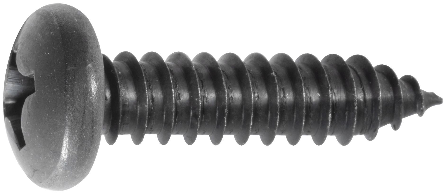 Phillips Pan Head Tapping Screw #14 x 1" - Black