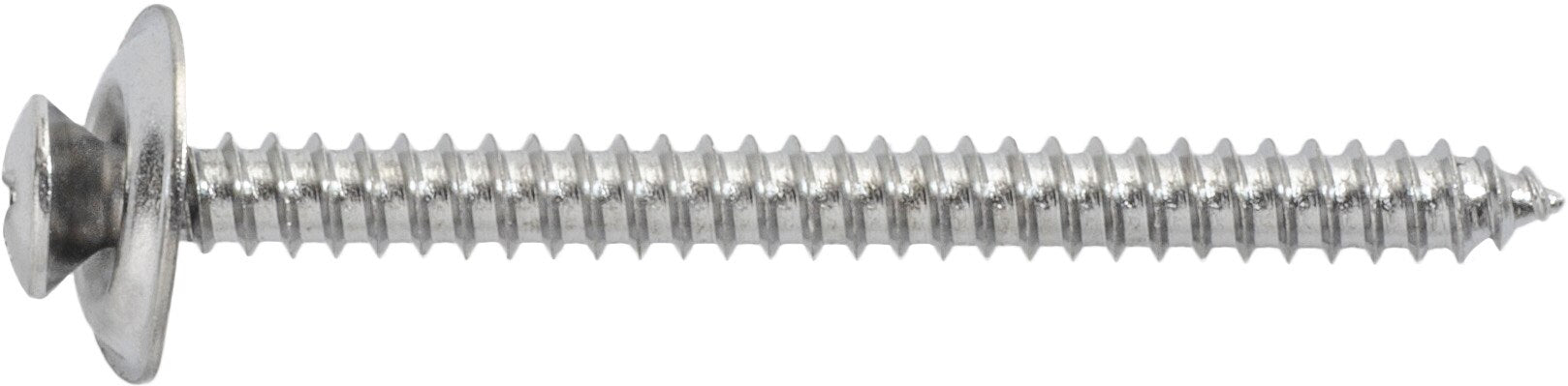 Phillips Oval Head Tapping Screw Countersunk Washer #8 x 2" - Chrome
