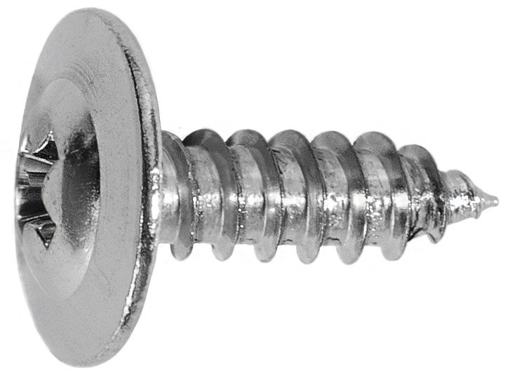 Round Washer Head Tapping Screw #8 x 1/2" - Chrome