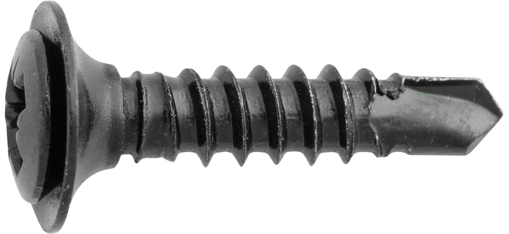 M4.2 x 20mm Phillips Oval Head Tek Tapping Screw - Black