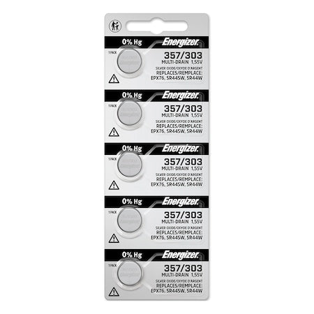 Button Cell Battery, 357, 1.55V, PK5