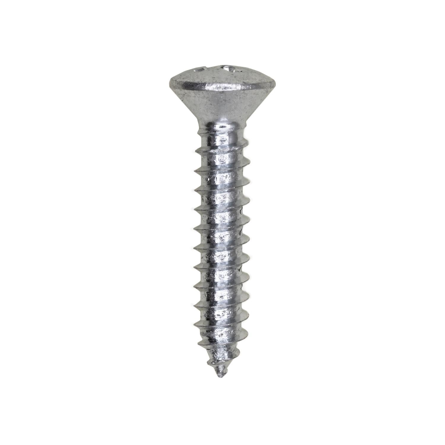 10 x 1" Phillips Oval Head Tapping Screw Zinc
