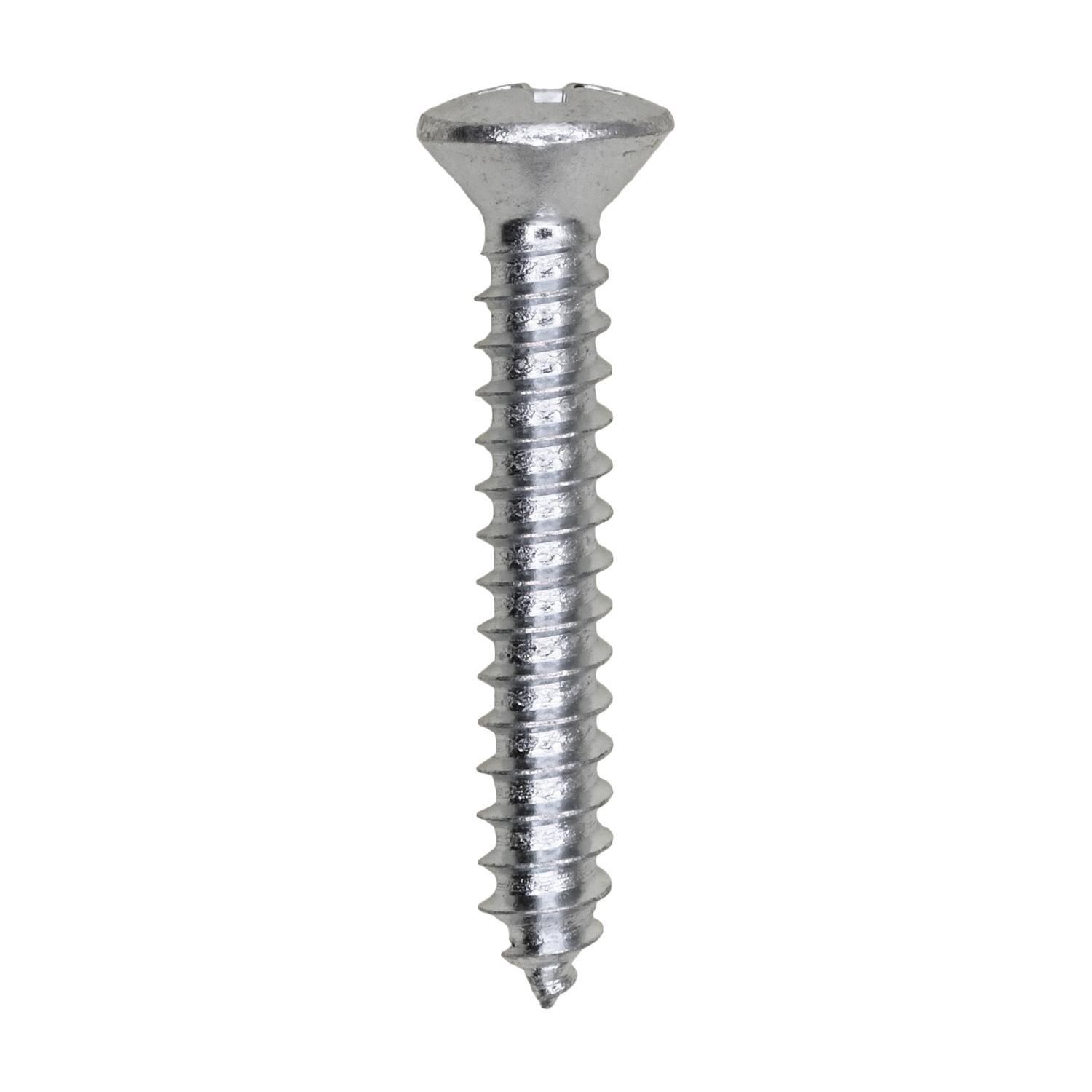 10 x 1-1/4" Phillips Oval Head Tapping Screw Zinc