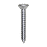 10 x 1-1/4" Phillips Oval Head Tapping Screw Zinc