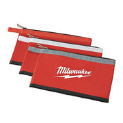 Canvas Zipper Pouches, Red, 3-Pack