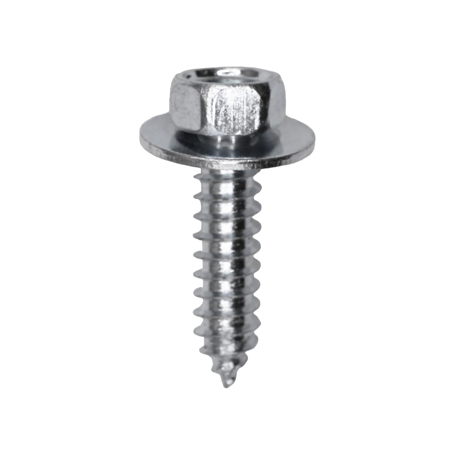 14 x 1" Indented Hex Head Sems Tapping Screw 3/8" Hex Zinc