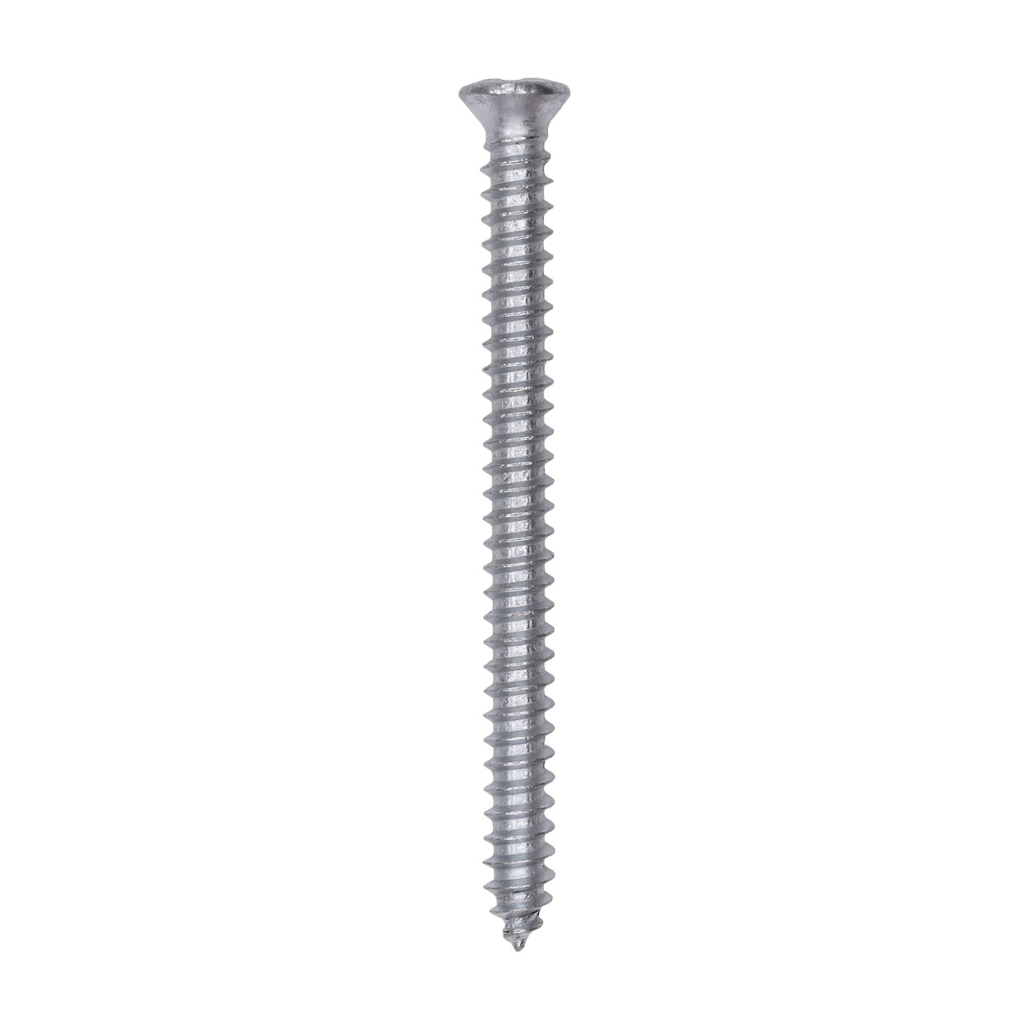 8 x 2" #6 Head Phillips Oval Head Tapping Screw Zinc