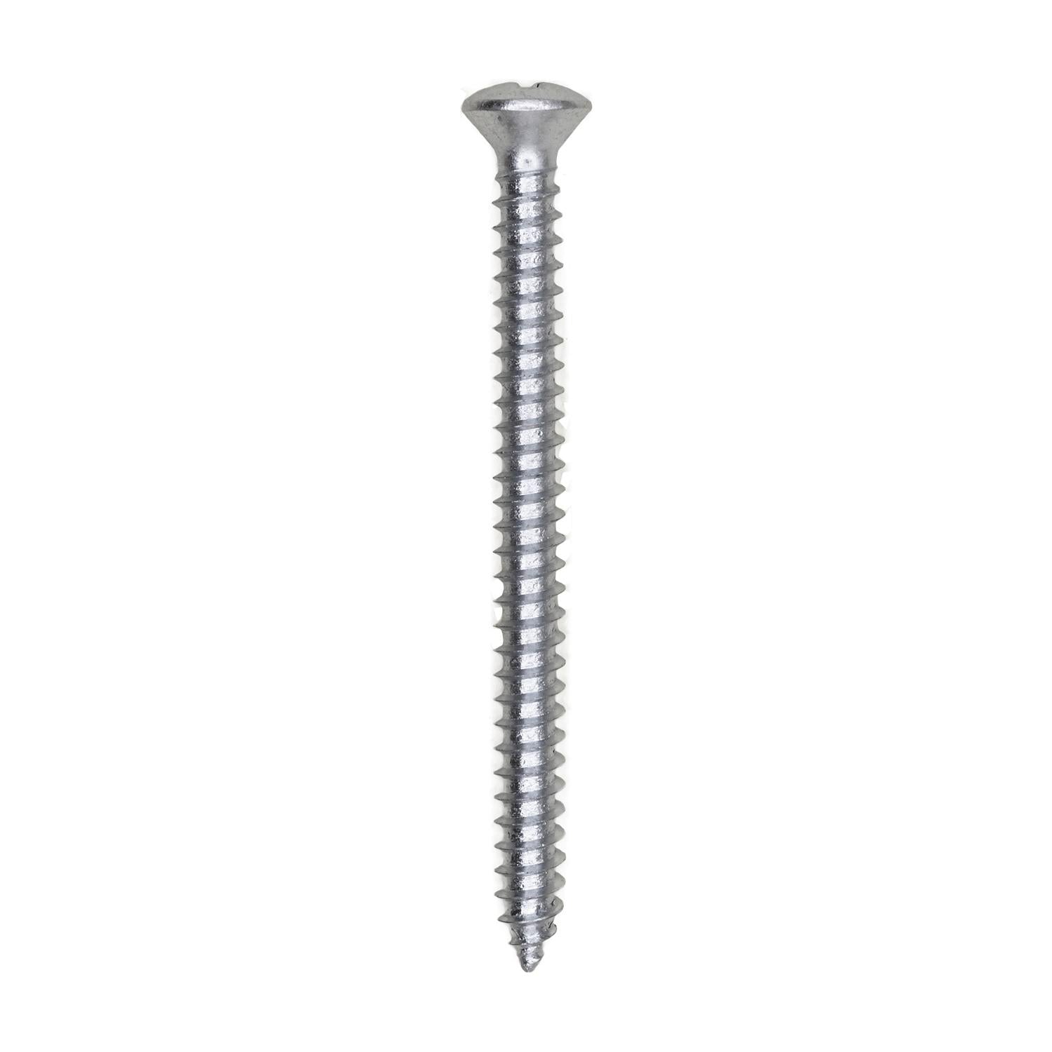 8 x 2" Phillips Oval Head Tapping Screw Zinc