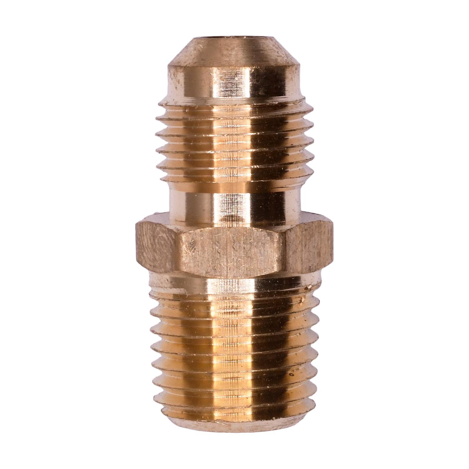 Brass Sae 45 Degree Flare To Male Pipe Adapter 5/16" Tube Size 1/4" Threads